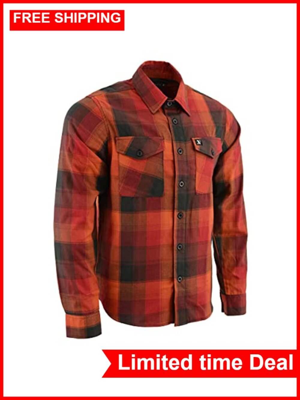 Milwaukee Leather Men's Long Sleeve Button Down Flannel Shirt